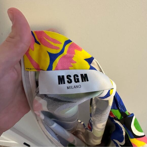 MSGM Milano Blue Green Floral Mini Dress XSP - Picture 11 of 11